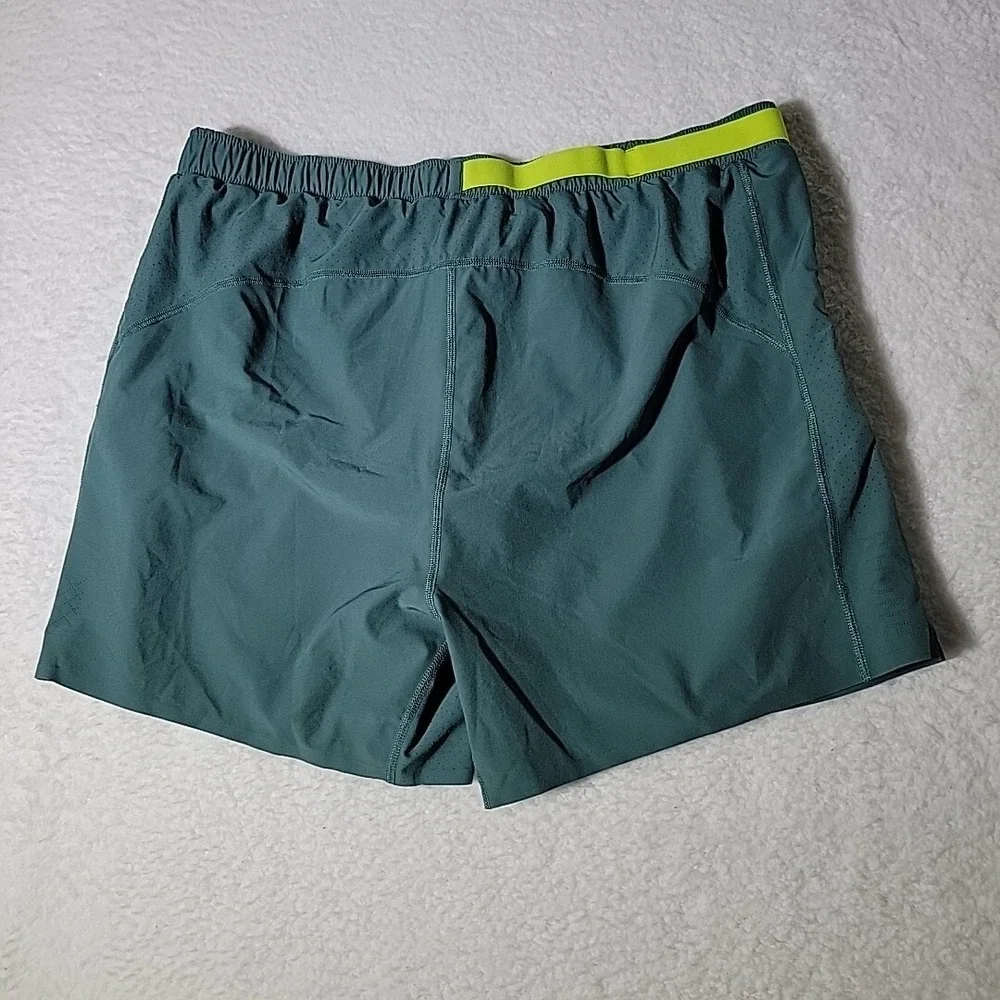 Rhone Barry's Swim Trunks Extra Large Green Lined‎ Drawstring Zip Pockets Logo